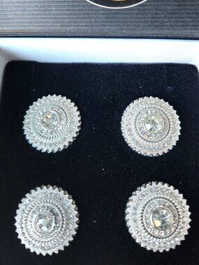MAGNETIC NUMBER PINS "WATERFORD" silvertone set of 4 NEW Ranch Dun Right in box